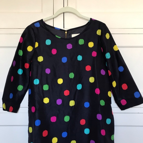 KATE SPADE Silk Belina Polka Dot Shift Dress 4 - Picture 8 of 16